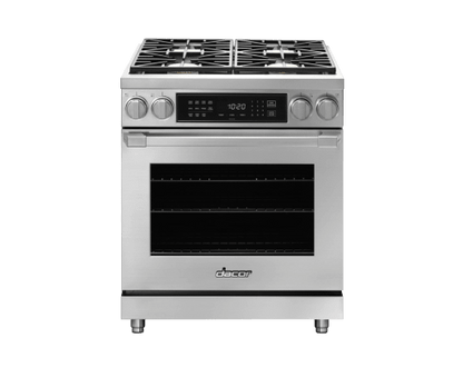 Dacor HDPR30SLP Dual Fuel Pro Range, Silver Stainless Steel, Liquid Propane