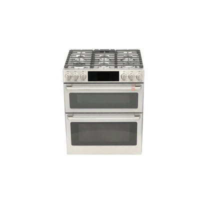Cafe C2S950P2MS1 CAF(EBACK)™ 30" Smart Slide-In, Front-Control, Dual-Fuel, Double-Oven Range with Convection