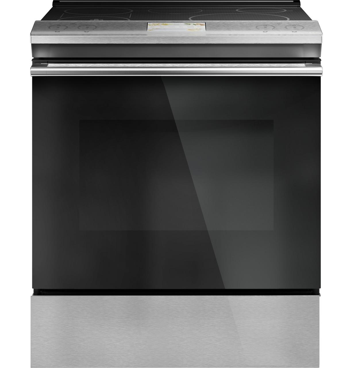 Cafe CHS90XM2NS5 CAF(EBACK)™ 30" Smart Slide-In, Front-Control, Induction and Convection Range with In-Oven Camera in Platinum Glass