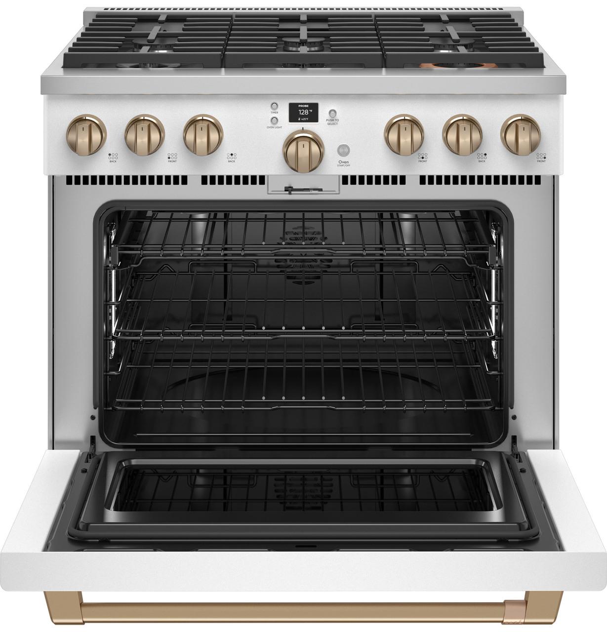 Cafe C2Y366P4TW2 CAF(EBACK)™ 36" Smart Dual-Fuel Commercial-Style Range with 6 Burners (Natural Gas)