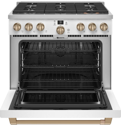 Cafe C2Y366P4TW2 CAF(EBACK)™ 36" Smart Dual-Fuel Commercial-Style Range with 6 Burners (Natural Gas)