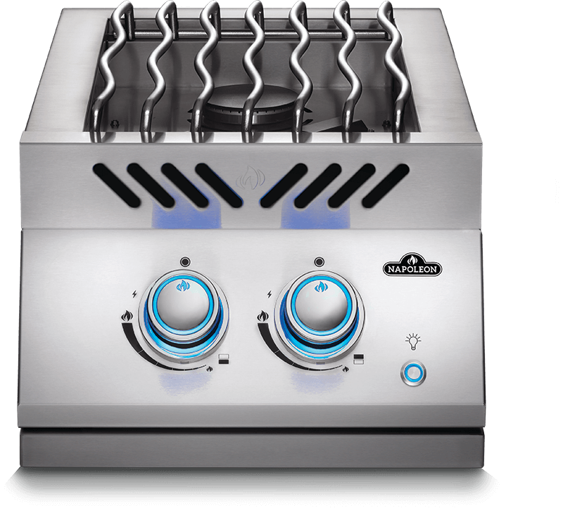 Napoleon Bbq BIB12RTNSS Built-in 700 Series Inline Dual Range Top Burner with Stainless Steel Cover , Natural Gas, Stainless Steel