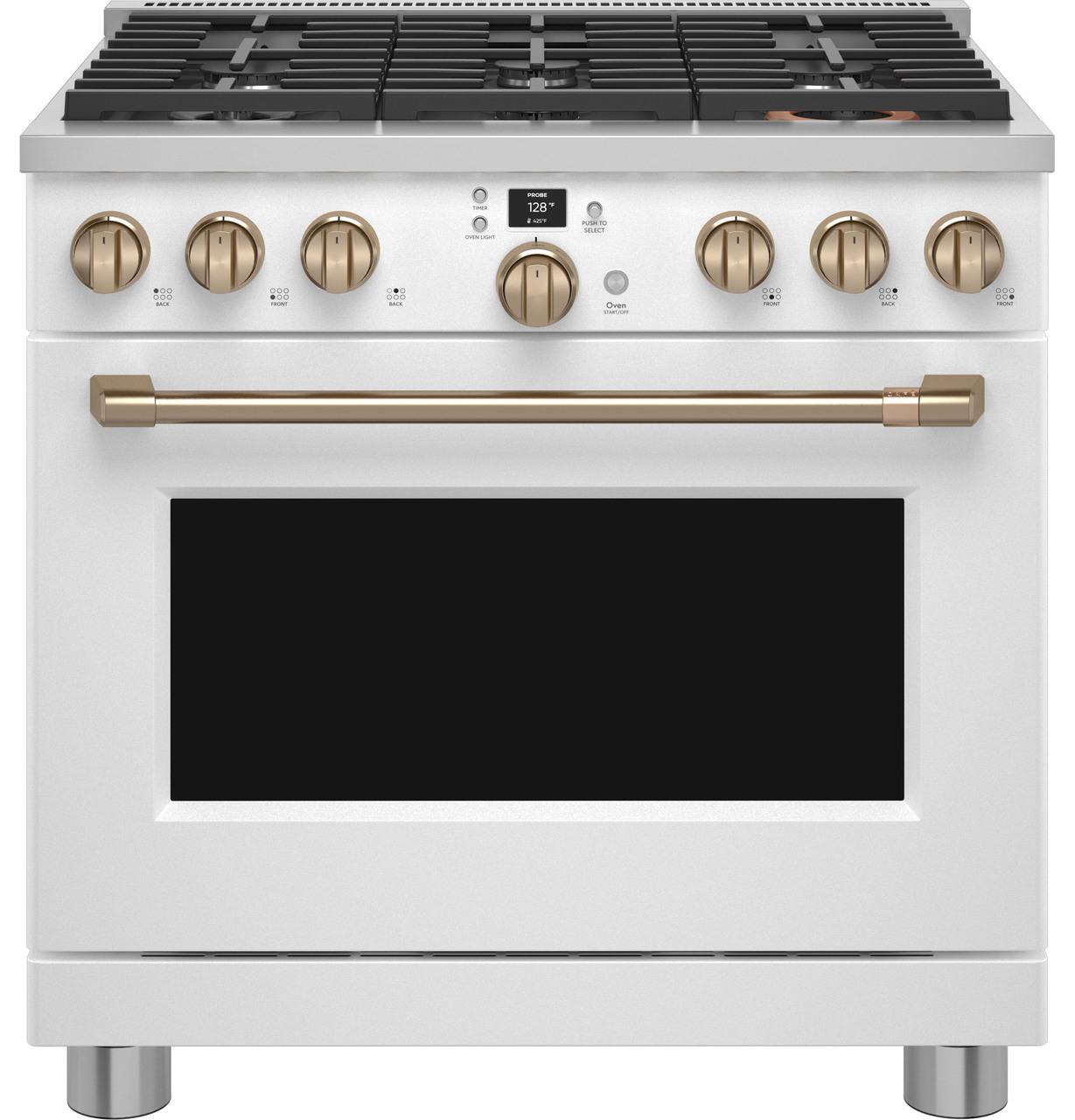 Cafe C2Y366P4TW2 CAF(EBACK)™ 36" Smart Dual-Fuel Commercial-Style Range with 6 Burners (Natural Gas)