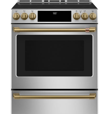 Cafe CHS900P2MS1 CAF(EBACK)™ 30" Smart Slide-In, Front-Control, Induction and Convection Range with Warming Drawer