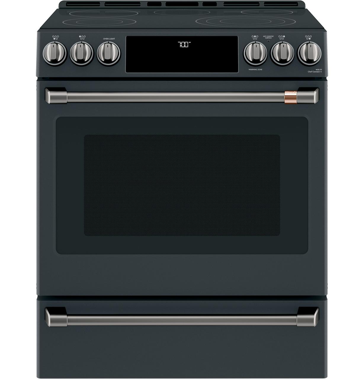 Cafe CES700P3MD1 CAF(EBACK)™ 30" Smart Slide-In, Front-Control, Radiant and Convection Range