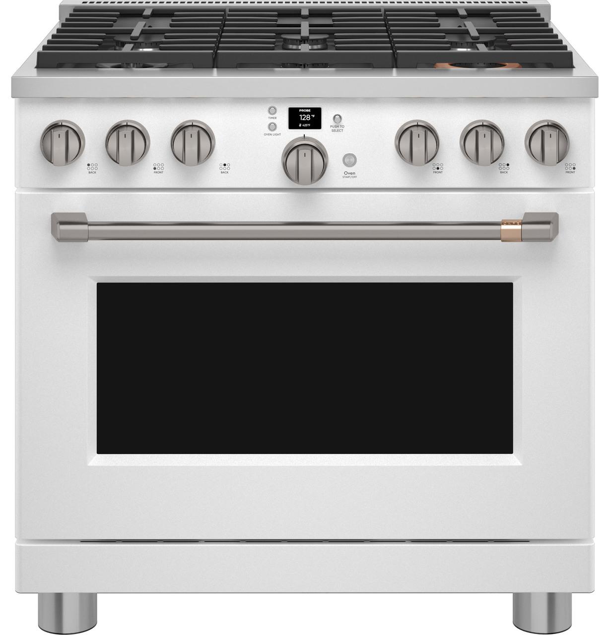 Cafe CGY366P4TW2 CAF(EBACK)™ 36" Smart All-Gas Commercial-Style Range with 6 Burners (Natural Gas)