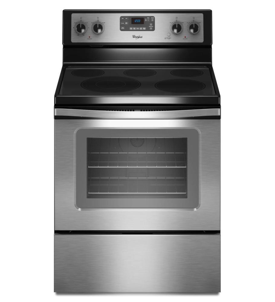 Whirlpool WFE525C0BS 5.3 cu. ft. Electric Range with Fan Convection Cooking.