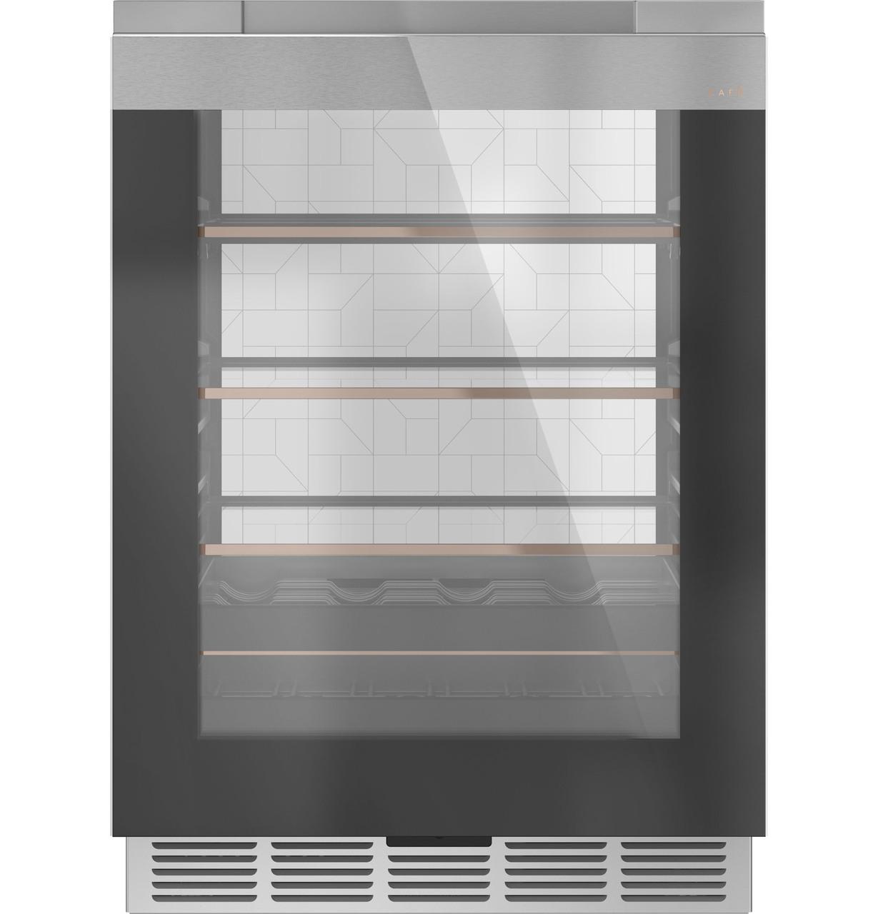 Cafe CCR06BM2PS5 CAF(EBACK)™ Beverage Center in Platinum Glass