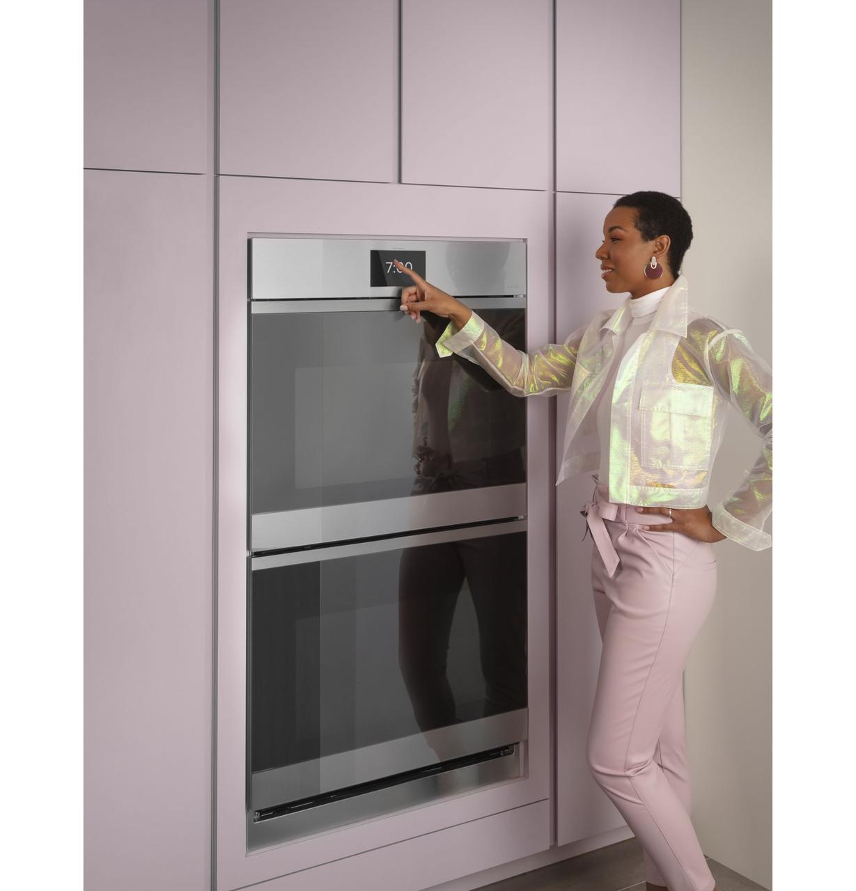Cafe CTD90DM2NS5 CAF(EBACK)™ 30" Smart Built-In Convection Double Wall Oven in Platinum Glass