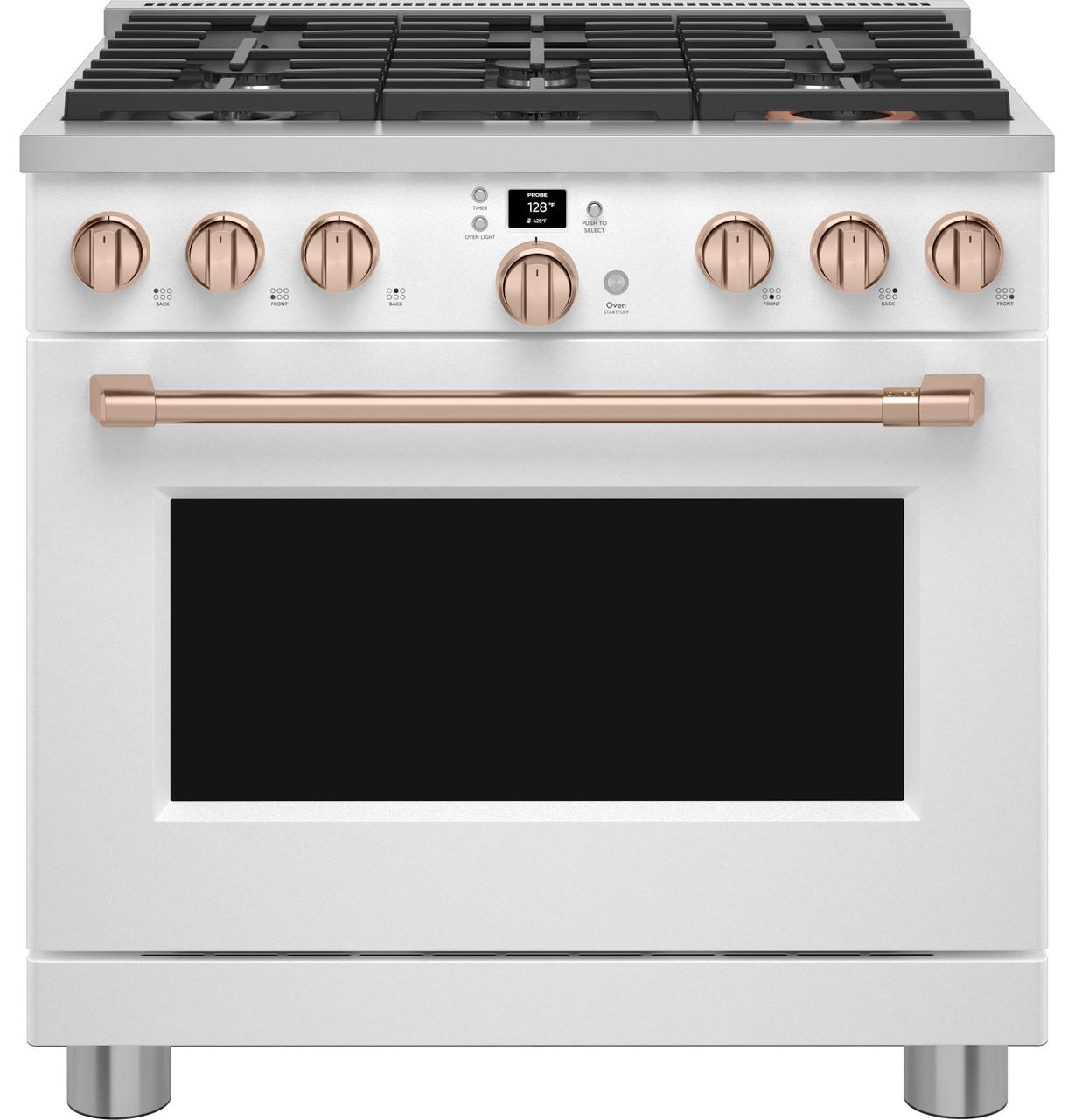 Cafe CGY366P4TW2 Caf(eback)™ 36" Smart All-Gas Commercial-Style Range with 6 Burners (Natural Gas)