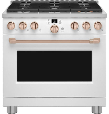 Cafe CGY366P4TW2 CAF(EBACK)™ 36" Smart All-Gas Commercial-Style Range with 6 Burners (Natural Gas)