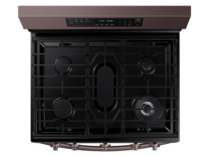 Samsung 6.0 cu. ft. Smart Freestanding Gas Range with No-Preheat Air Fry, Convection+ & Stainless Cooktop in Tuscan Stainless Steel