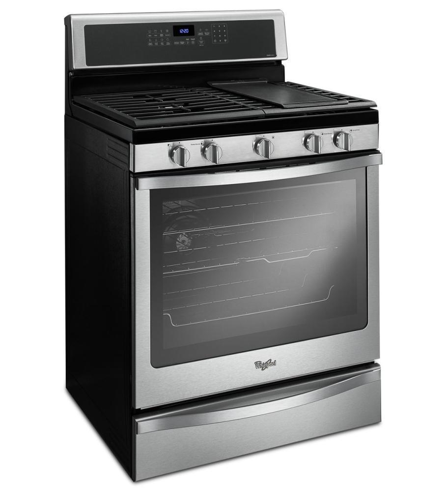 Whirlpool WFG715H0ES 5.8 Cu. Ft. Freestanding Gas Range with AquaLift® Self-Cleaning Technology