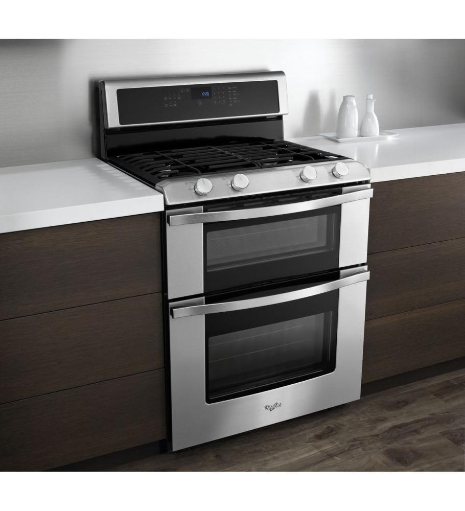 Whirlpool WGG555S0BS 6.0 Total cu. ft. Double Oven Gas Range with AccuBake® system