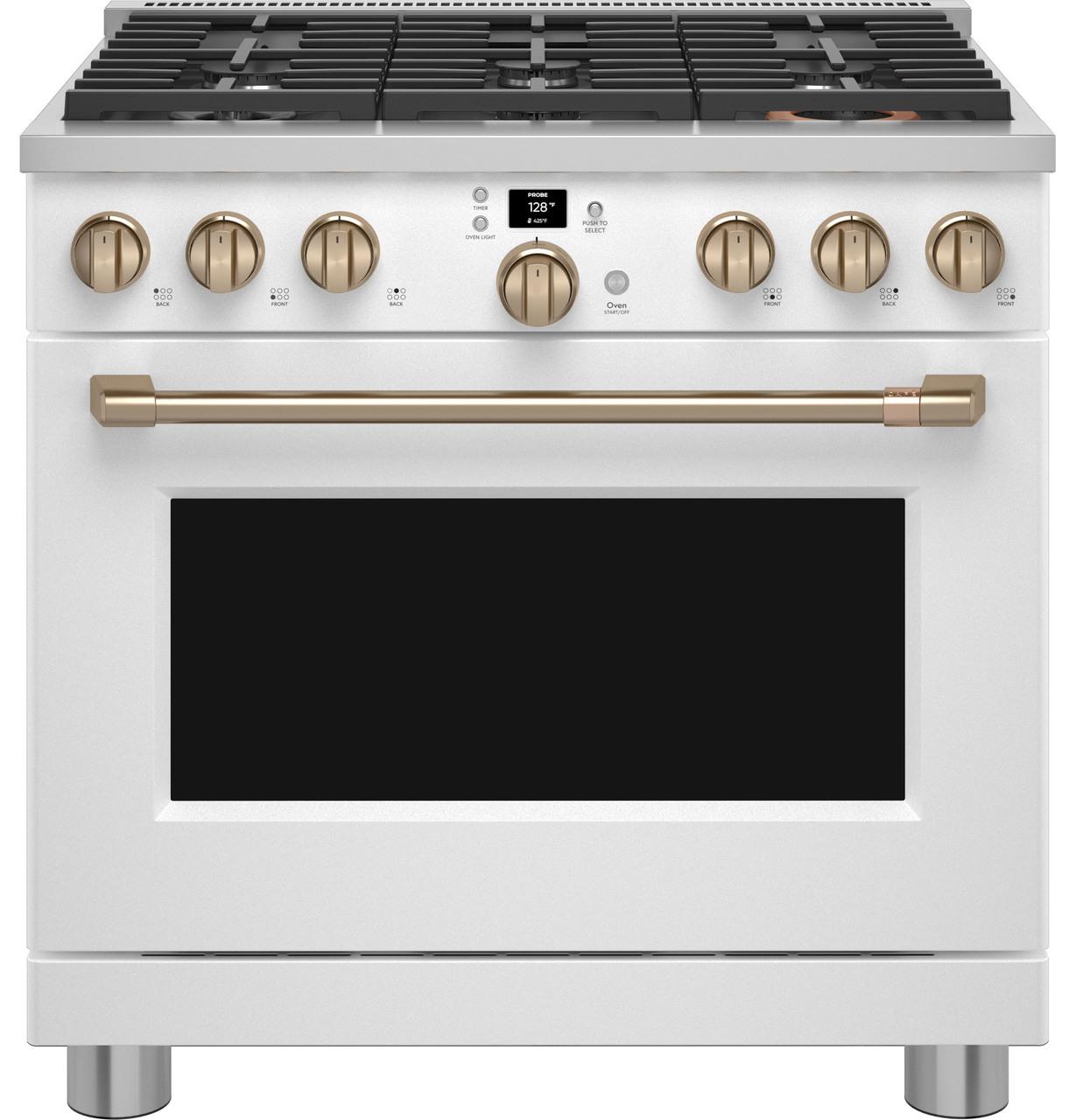 Cafe CGY366P4TW2 CAF(EBACK)™ 36" Smart All-Gas Commercial-Style Range with 6 Burners (Natural Gas)