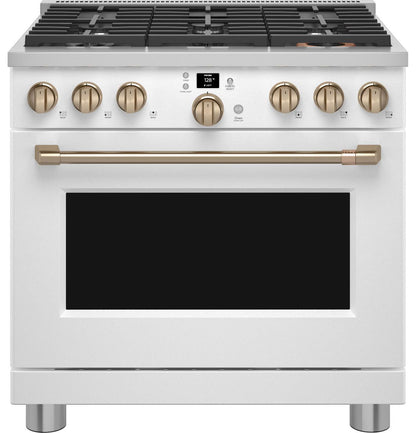 Cafe CGY366P4TW2 CAF(EBACK)™ 36" Smart All-Gas Commercial-Style Range with 6 Burners (Natural Gas)