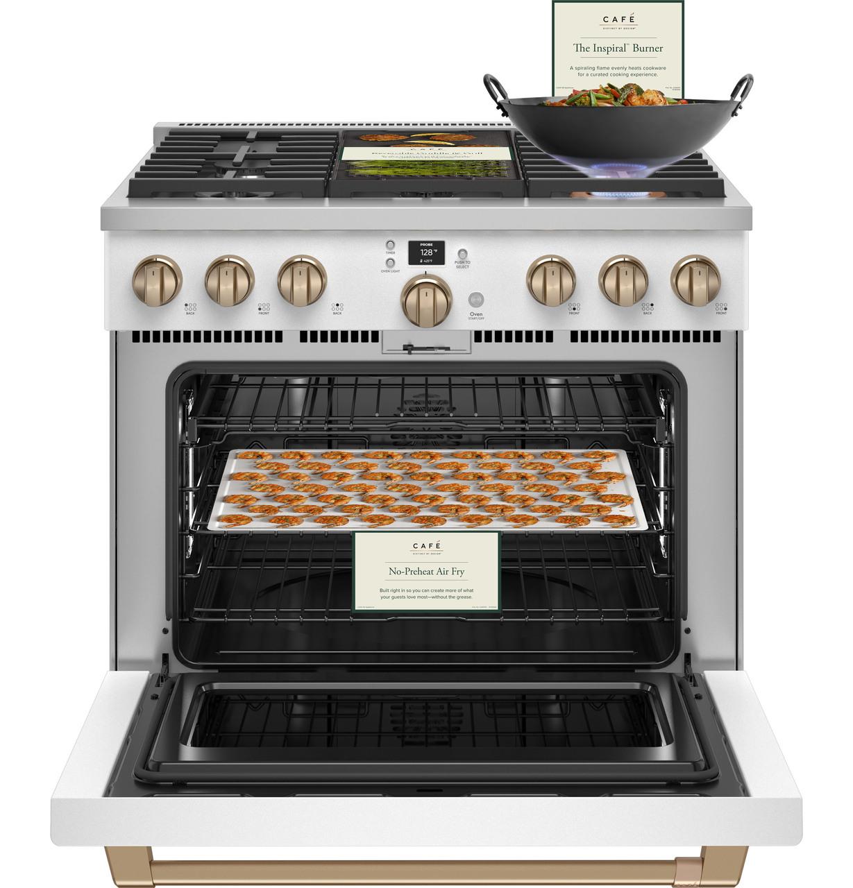 Cafe Caf(eback)™ 36" Smart Dual-Fuel Commercial-Style Range with 6 Burners (Natural Gas)