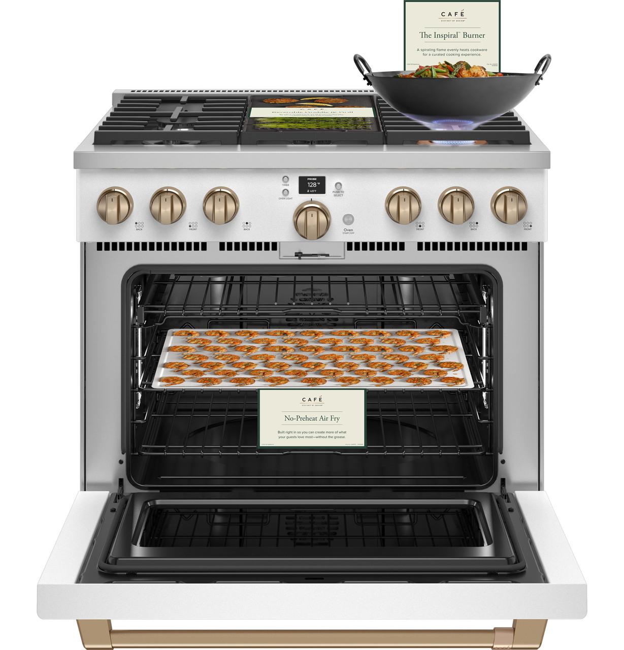 Cafe C2Y366P4TW2 CAF(EBACK)™ 36" Smart Dual-Fuel Commercial-Style Range with 6 Burners (Natural Gas)