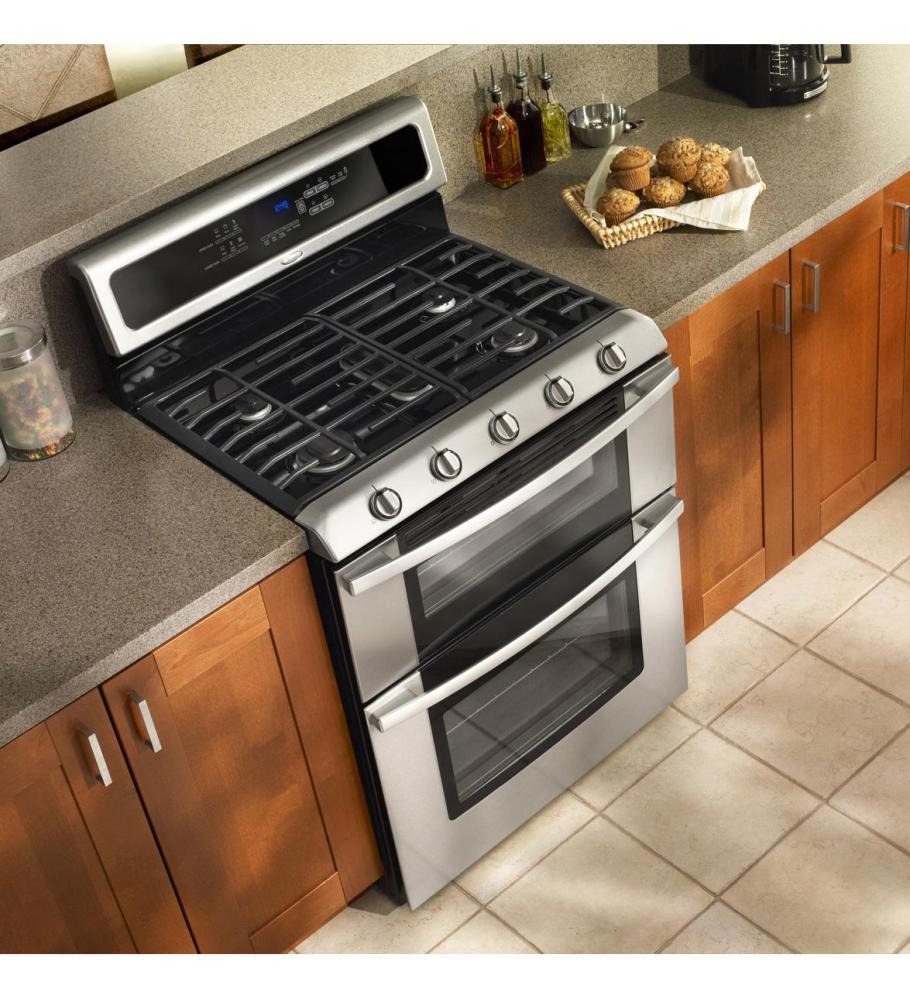 Whirlpool GGG390LXB Gold® Double Oven Freestanding Gas Range