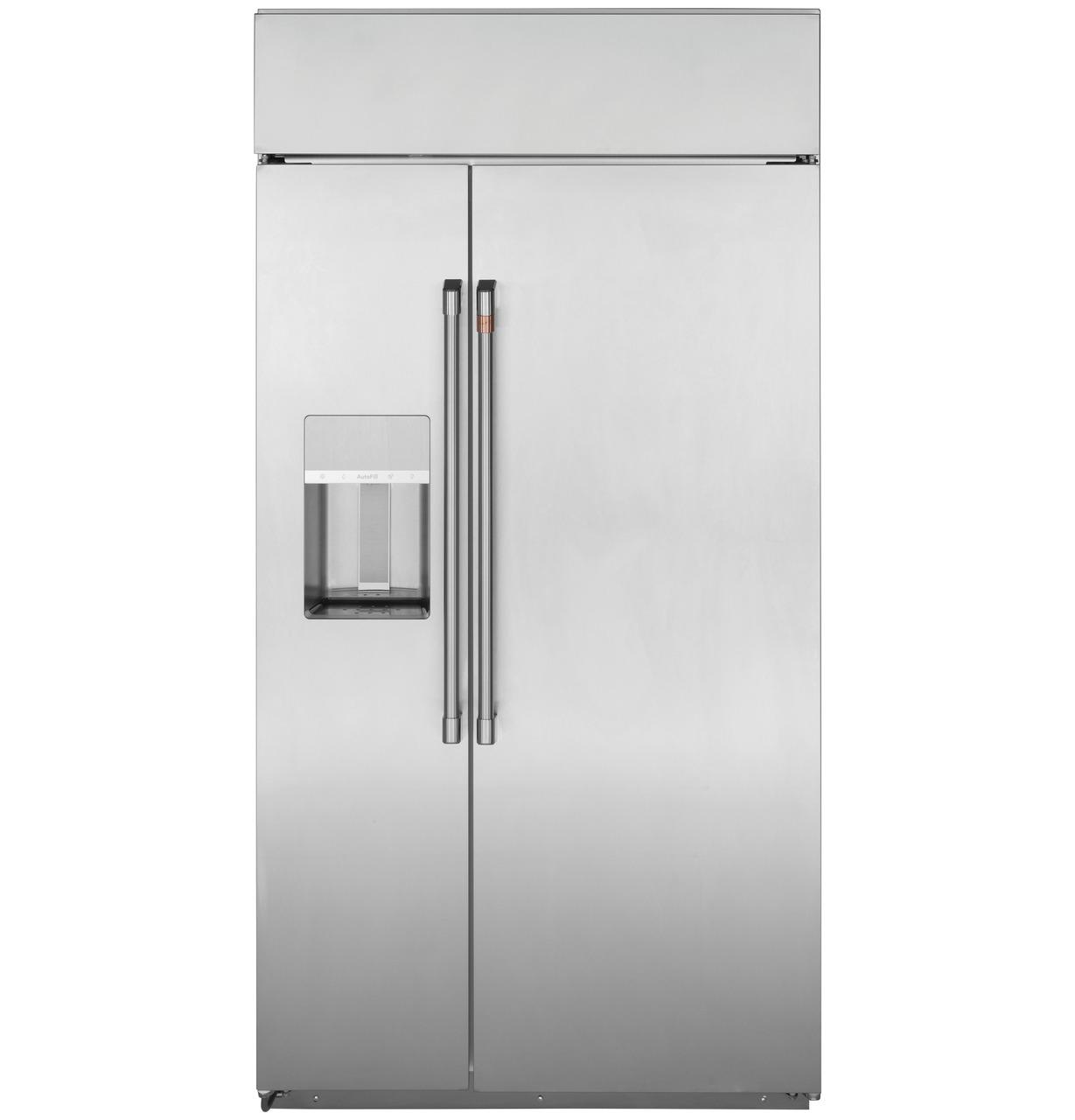 Cafe Caf(eback)™ 48" Smart Built-In Side-by-Side Refrigerator with Dispenser
