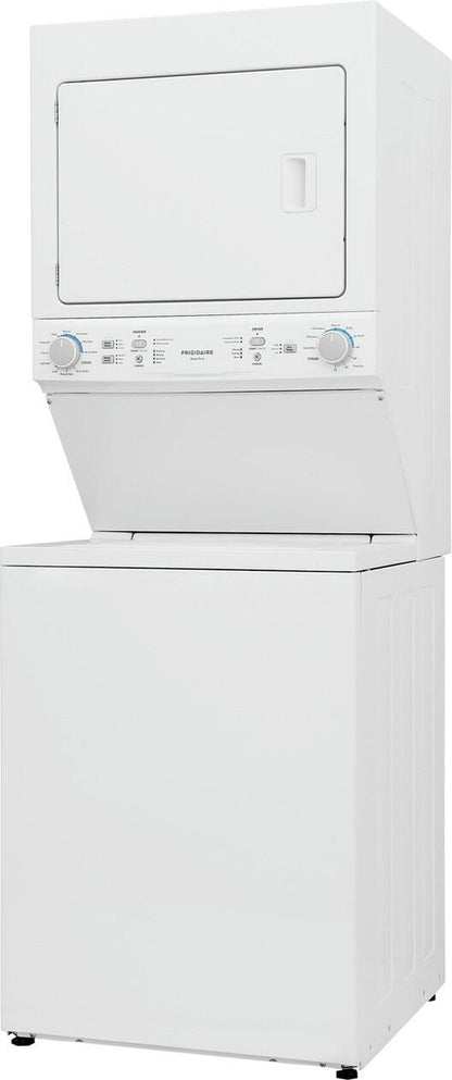 Frigidaire FLCE7523AW Electric Long Vent Stacked Laundry Center - 3.9 Cu. Ft Washer and 5.5 Cu. Ft. Dryer