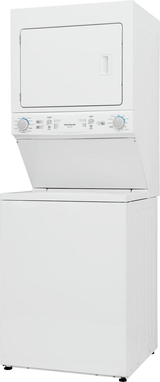 Frigidaire Electric Long Vent Stacked Laundry Center - 3.9 Cu. Ft Washer and 5.5 Cu. Ft. Dryer