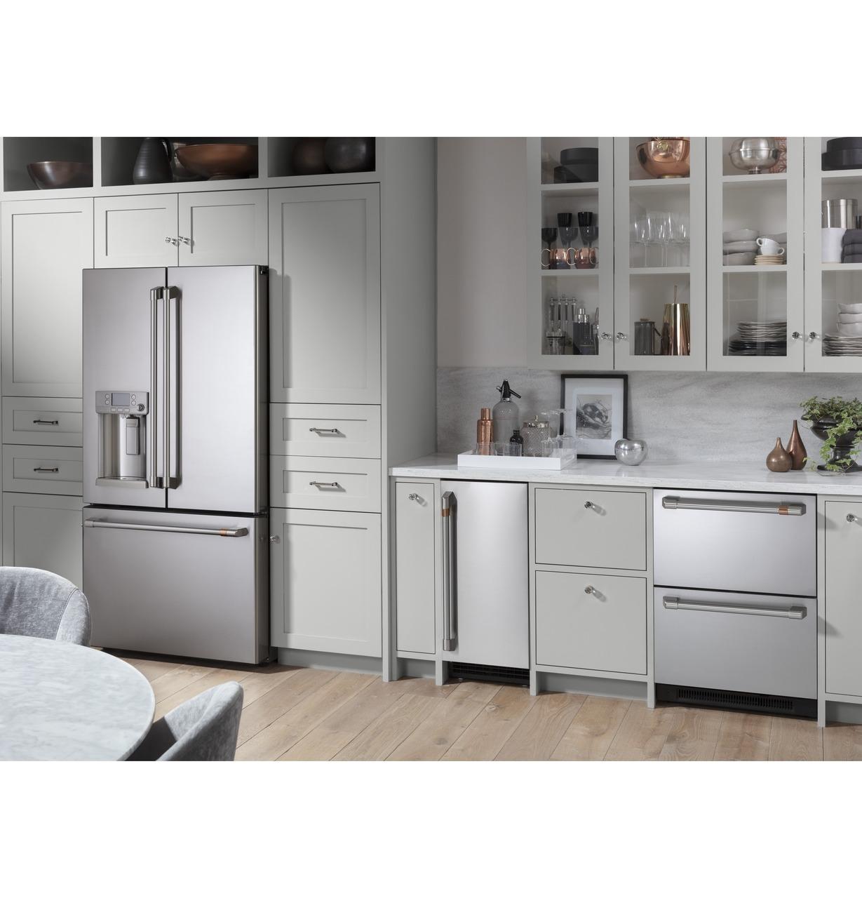 Cafe CYE22UP2MS1 CAF(EBACK)™ ENERGY STAR® 22.1 Cu. Ft. Smart Counter-Depth French-Door Refrigerator with Keurig® K-Cup® Brewing System