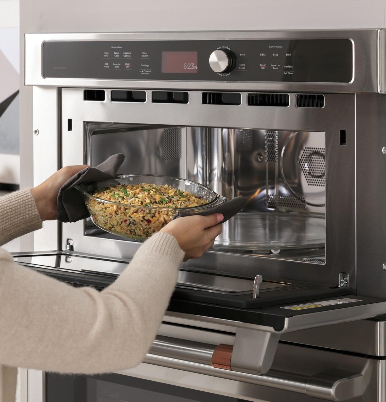 Cafe CTC912P2NS1 CAF(EBACK)™ 30 in. Combination Double Wall Oven with Convection and Advantium® Technology