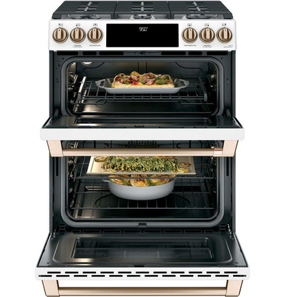 Cafe C2S950P4MW2 CAF(EBACK)™ 30" Smart Slide-In, Front-Control, Dual-Fuel, Double-Oven Range with Convection