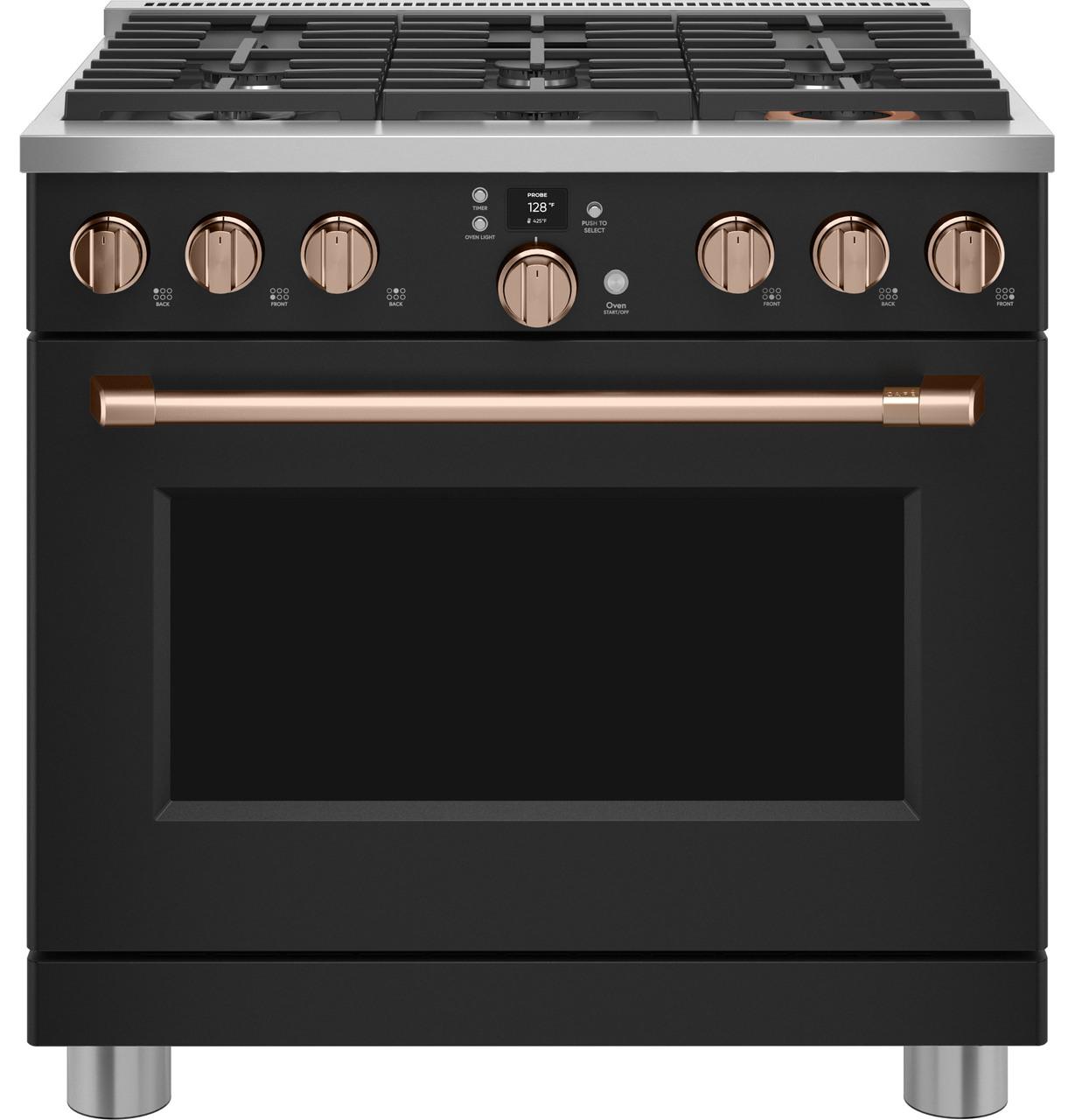 Cafe Caf(eback)™ 36" Smart Dual-Fuel Commercial-Style Range with 6 Burners (Natural Gas)