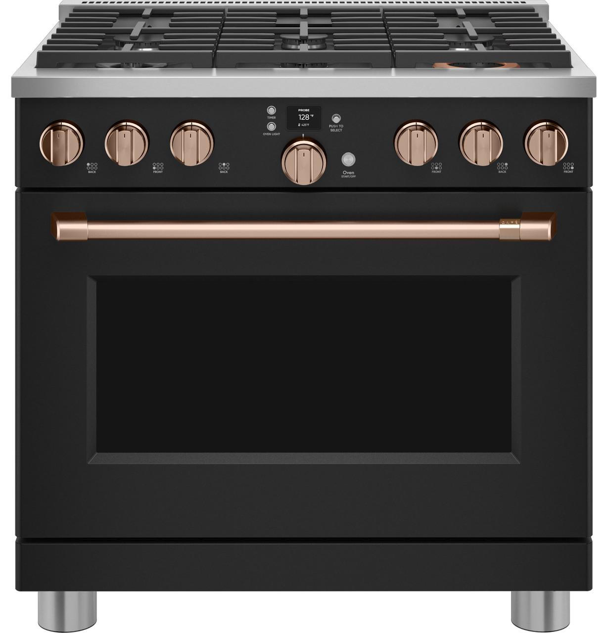 Cafe C2Y366P3TD1 CAF(EBACK)™ 36" Smart Dual-Fuel Commercial-Style Range with 6 Burners (Natural Gas)