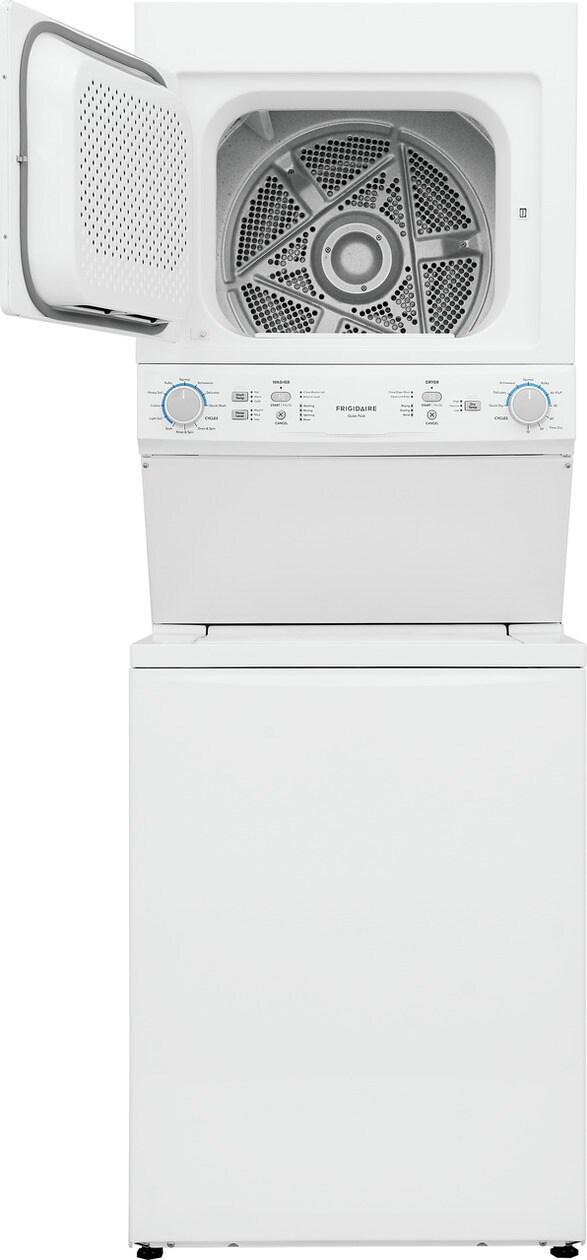 Frigidaire FLCE7523AW Electric Long Vent Stacked Laundry Center - 3.9 Cu. Ft Washer and 5.5 Cu. Ft. Dryer