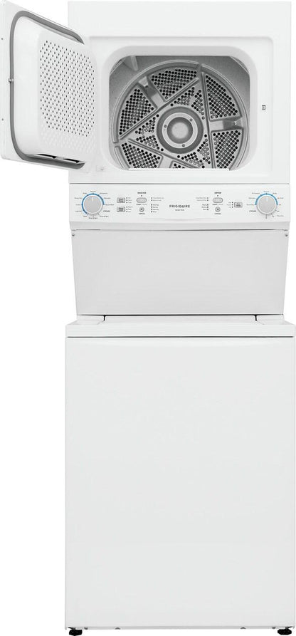 Frigidaire FLCE7523AW Electric Long Vent Stacked Laundry Center - 3.9 Cu. Ft Washer and 5.5 Cu. Ft. Dryer
