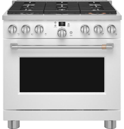 Cafe C2Y366P4TW2 CAF(EBACK)™ 36" Smart Dual-Fuel Commercial-Style Range with 6 Burners (Natural Gas)