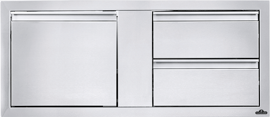 Napoleon Bbq BI42161D2DR 42 x 16 inch Single Door & Double Drawer Combo, Stainless Steel