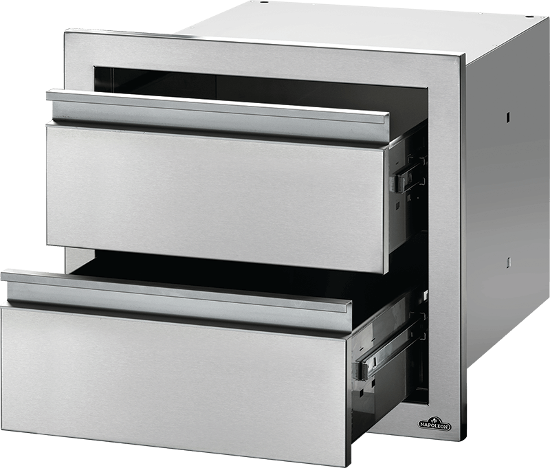 Napoleon Bbq BI18162DR 18 x 16 inch Double Drawer, Stainless Steel