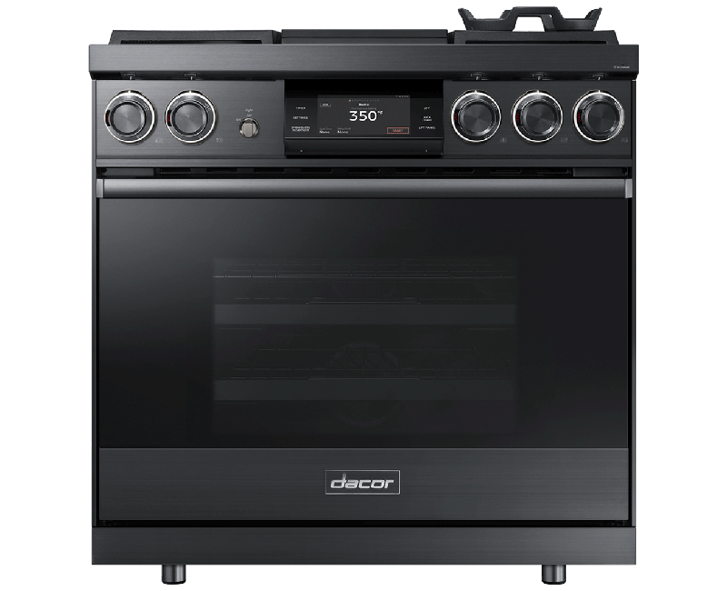 Dacor DOP36M94DLM 36" Pro Dual-Fuel Steam Range, Graphite Stainless Steel, Natural Gas