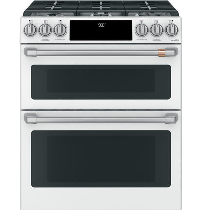 Cafe C2S950P4MW2 CAF(EBACK)™ 30" Smart Slide-In, Front-Control, Dual-Fuel, Double-Oven Range with Convection