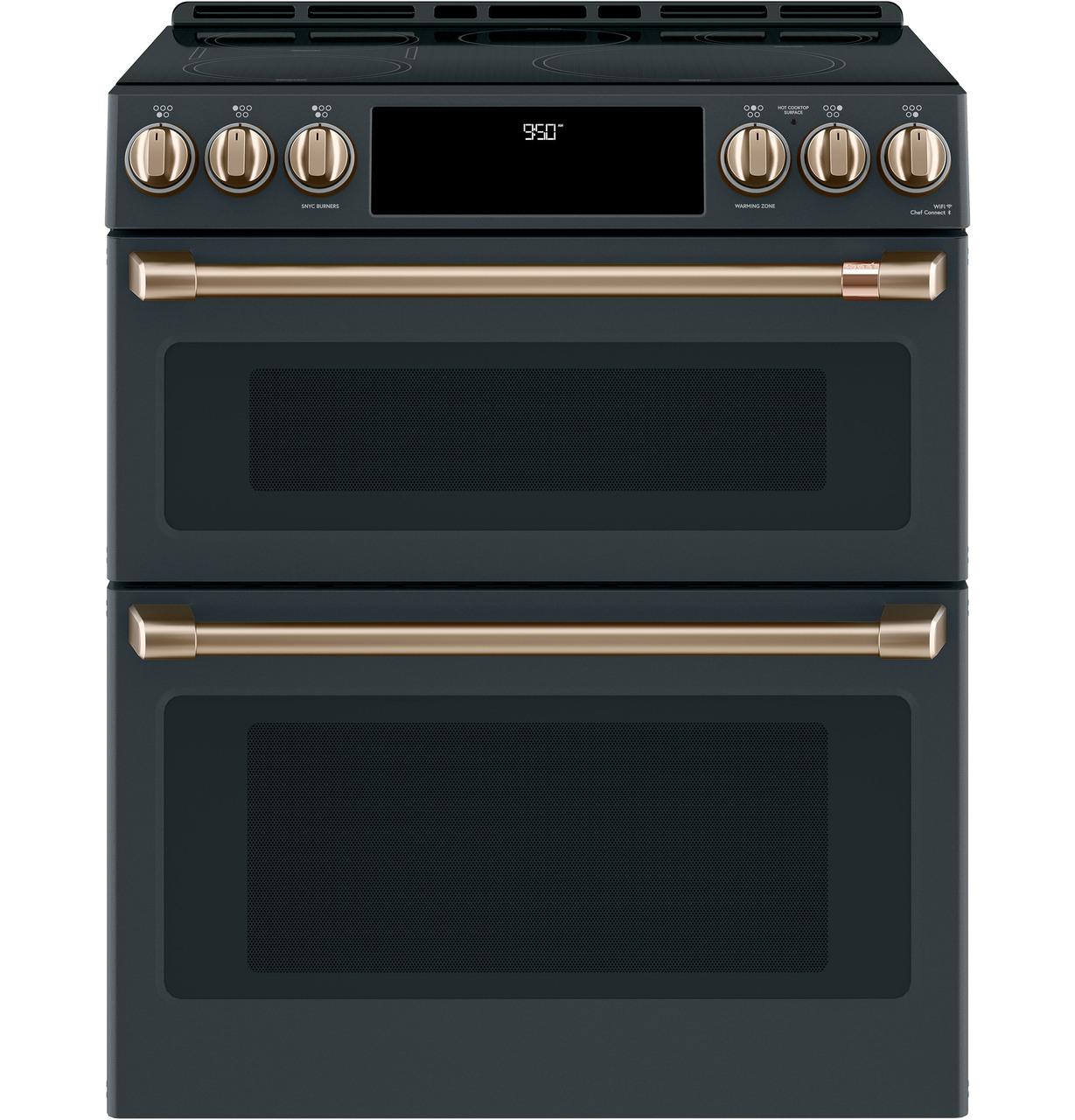 Cafe CHS950P3MD1 CAF(EBACK)™ 30" Smart Slide-In, Front-Control, Induction and Convection Double-Oven Range
