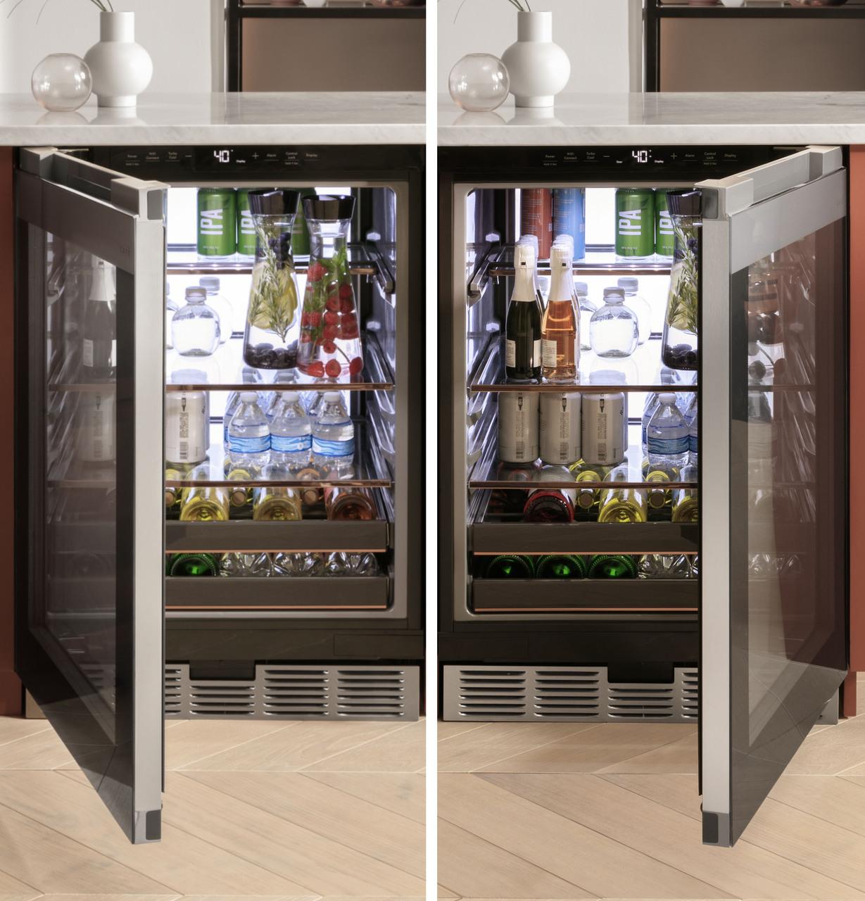 Cafe CCR06BM2PS5 CAF(EBACK)™ Beverage Center in Platinum Glass