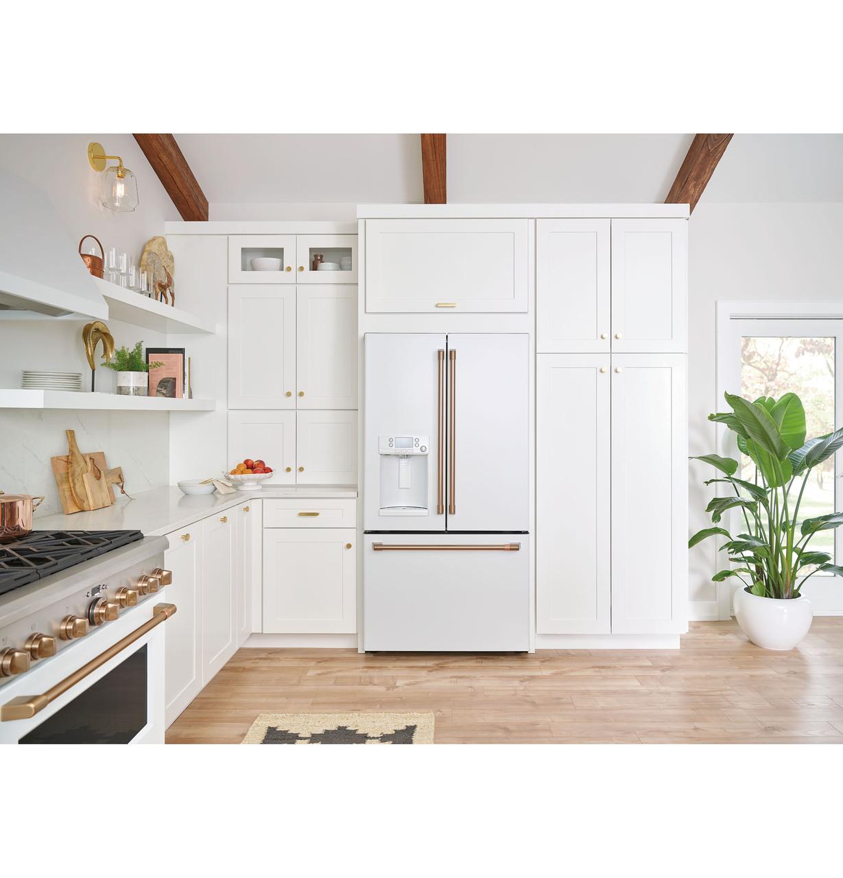 Cafe CYE22TP4MW2 CAF(EBACK)™ ENERGY STAR® 22.1 Cu. Ft. Smart Counter-Depth French-Door Refrigerator with Hot Water Dispenser
