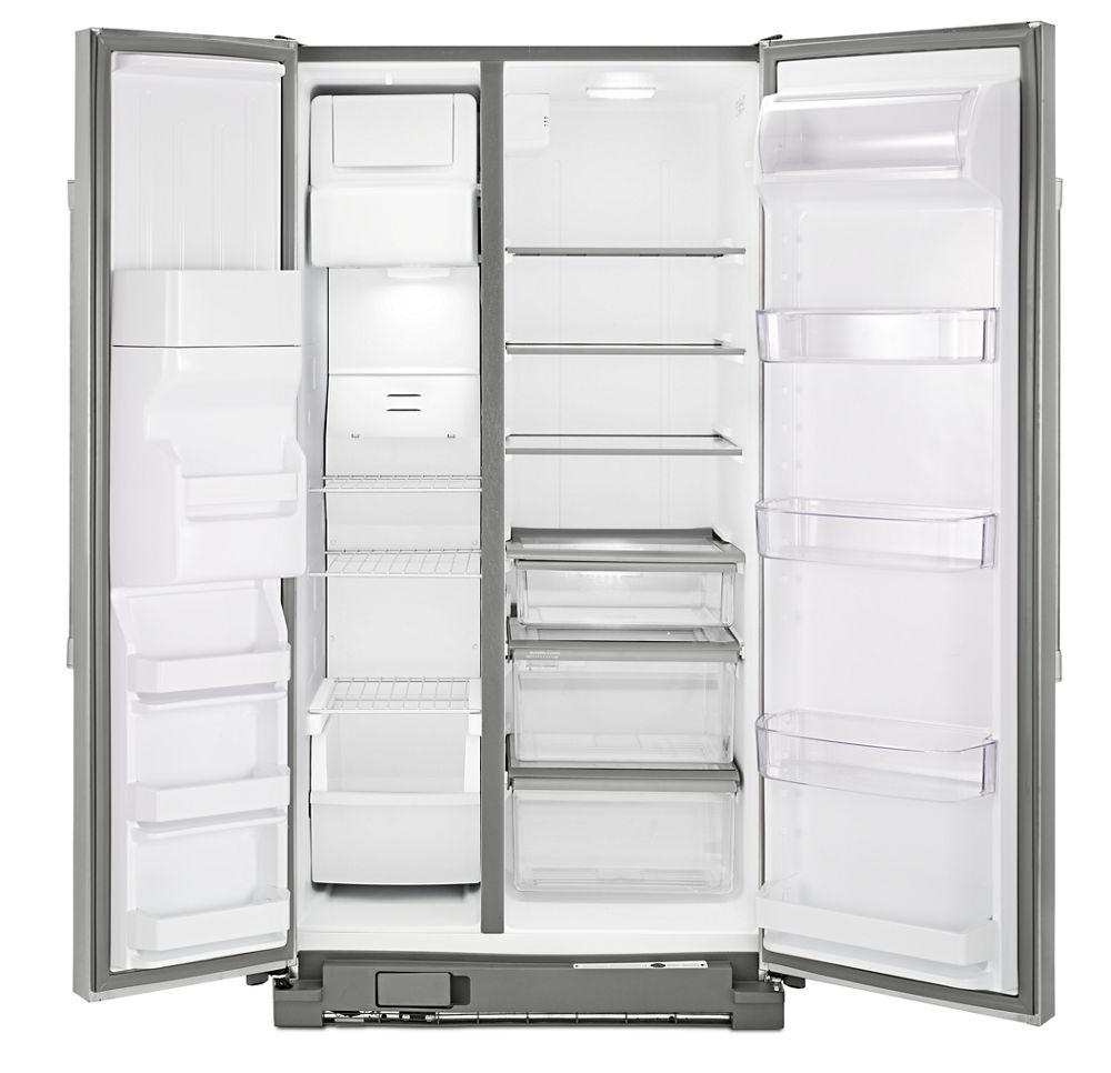 Maytag MSF25D4MDM 36-inch Wide Side-by-Side Refrigerator with External Ice and Water - 25 cu. ft.