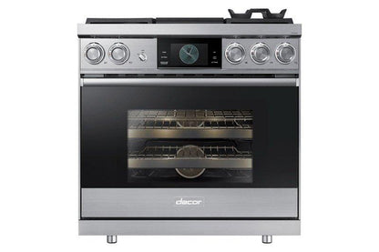 Dacor DOP36M94DPS 36" Pro Dual-Fuel Steam Range, Silver Stainless Steel, Liquid Propane