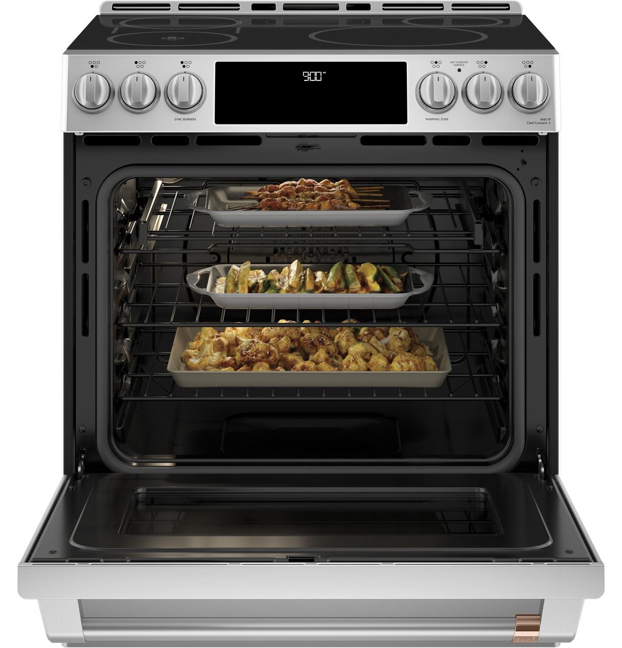 Cafe Caf(eback)™ 30" Smart Slide-In, Front-Control, Induction and Convection Range with In-Oven Camera