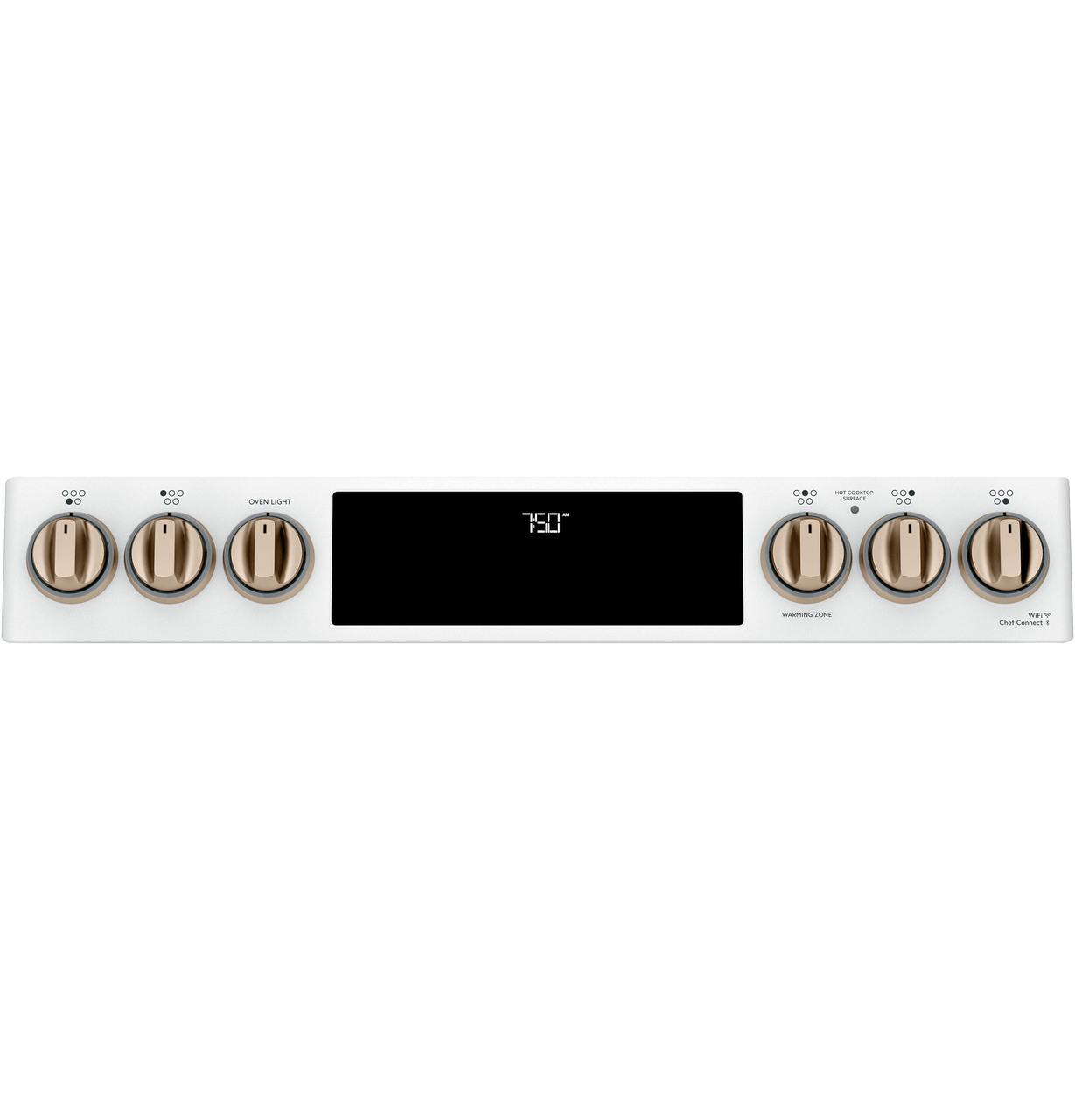 Cafe CES750P4MW2 CAF(EBACK)™ 30" Smart Slide-In, Front-Control, Radiant and Convection Double-Oven Range