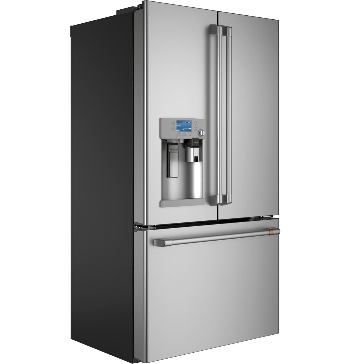 Cafe CYE22UP2MS1 CAF(EBACK)™ ENERGY STAR® 22.1 Cu. Ft. Smart Counter-Depth French-Door Refrigerator with Keurig® K-Cup® Brewing System