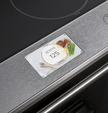 Cafe CHS90XM2NS5 CAF(EBACK)™ 30" Smart Slide-In, Front-Control, Induction and Convection Range with In-Oven Camera in Platinum Glass