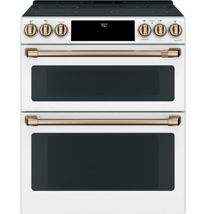 Cafe CES750P4MW2 CAF(EBACK)™ 30" Smart Slide-In, Front-Control, Radiant and Convection Double-Oven Range