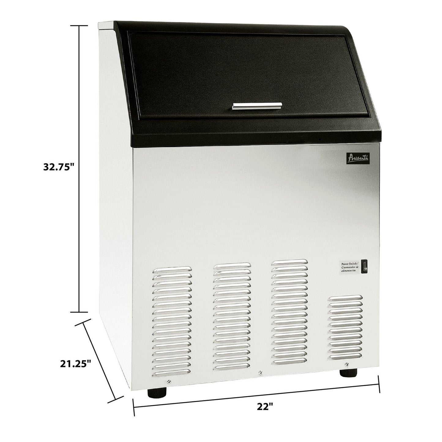 CIM102U3S Avanti Commercial Ice Maker - Stainless Steel / 102 lbs