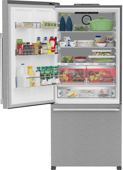 Beko BFBD30216SSIML 30" Bottom Freezer Refrigerator with HarvestFresh